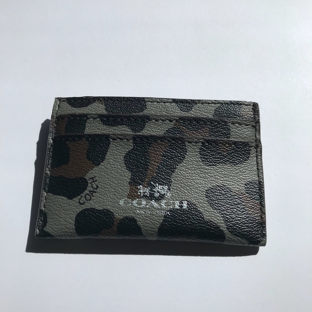 Coach leopard print card holder